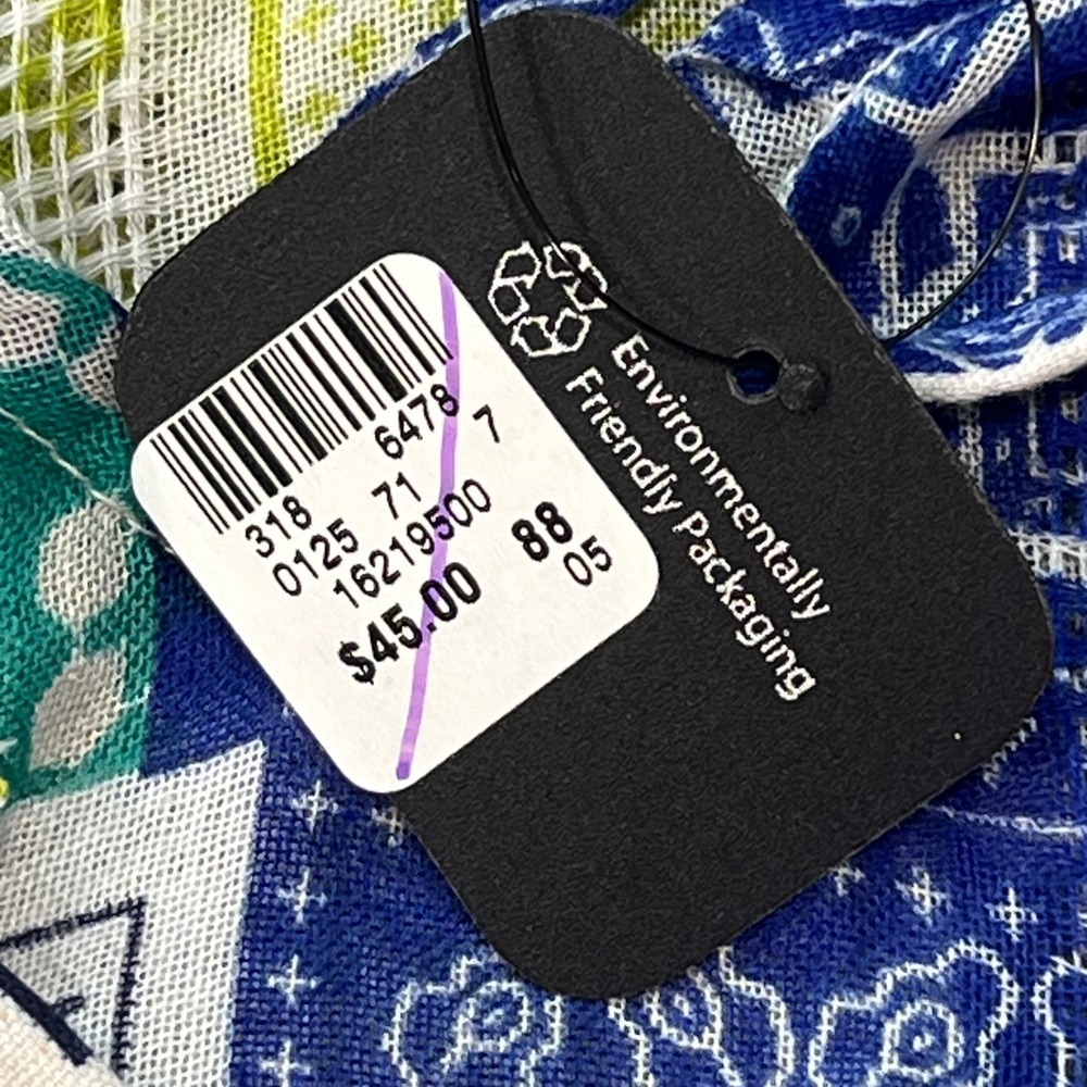 NWT Avenue Women's Patchwork Print Cover-Up Tunic Top Blue Green Yellow OS - Picture 7 of 10